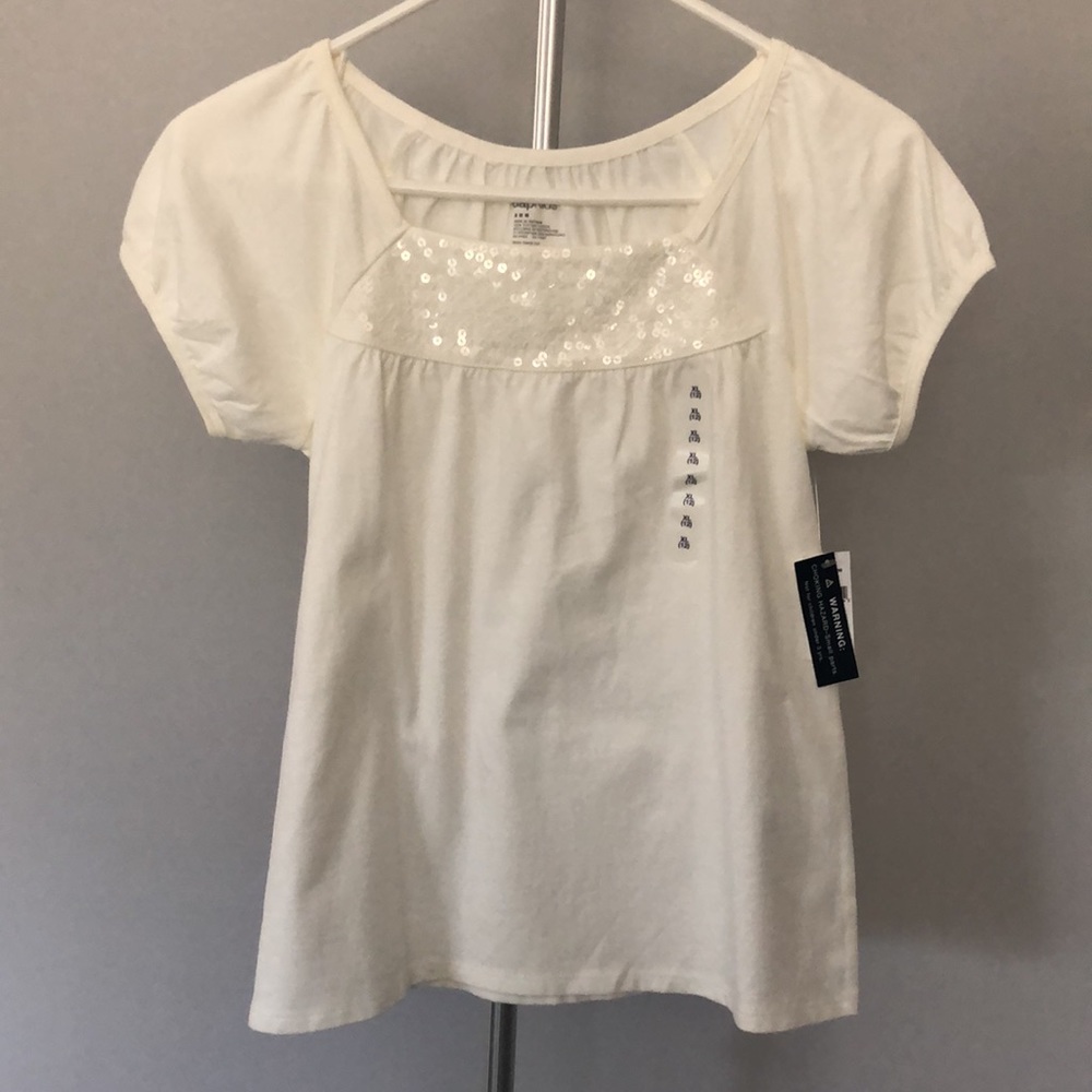 Gap Kids Girls Babydoll Top Sz XL Off White
